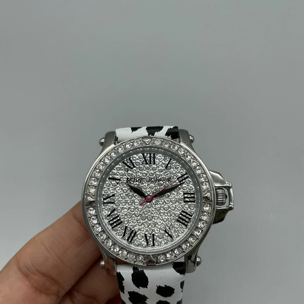 Betsey Johnson Womens Watch 36mm Dalmatian Print Band BJ0031-09 New Battery
